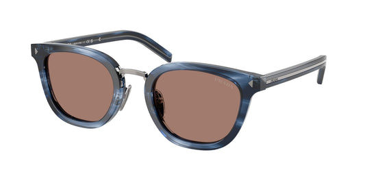 Prada PR C01SD 26F05D Man Sunglasses Acetate Blue Brown Cat Eye Normal