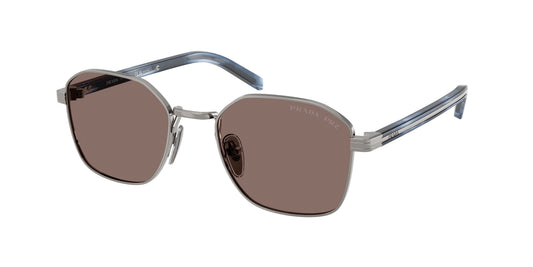 Prada PR C50S 5AV05C Man Sunglasses Steel Grey Brown Squared Polarized