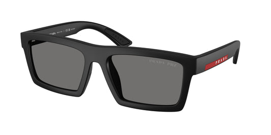 Prada Linea Rossa PS A07S 1BO02G Man Sunglasses Injected Black Grey Squared Polarized