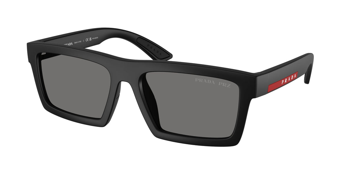 Prada Linea Rossa PS A07S 1BO02G Man Sunglasses Injected Black Grey Squared Polarized