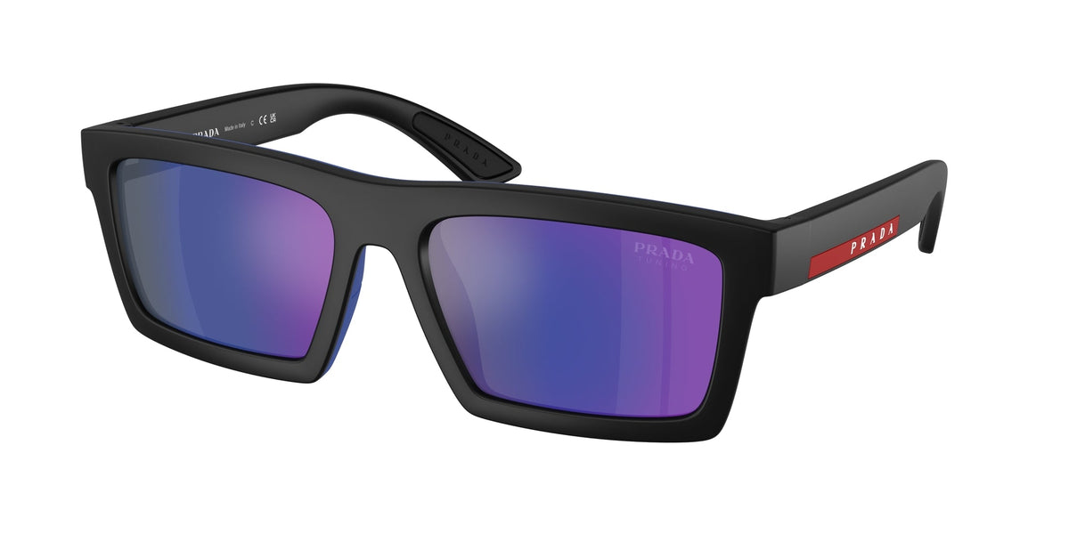Prada Linea Rossa PS A07S  1BO05U Man Sunglasses Injected Black Blue Squared Normal