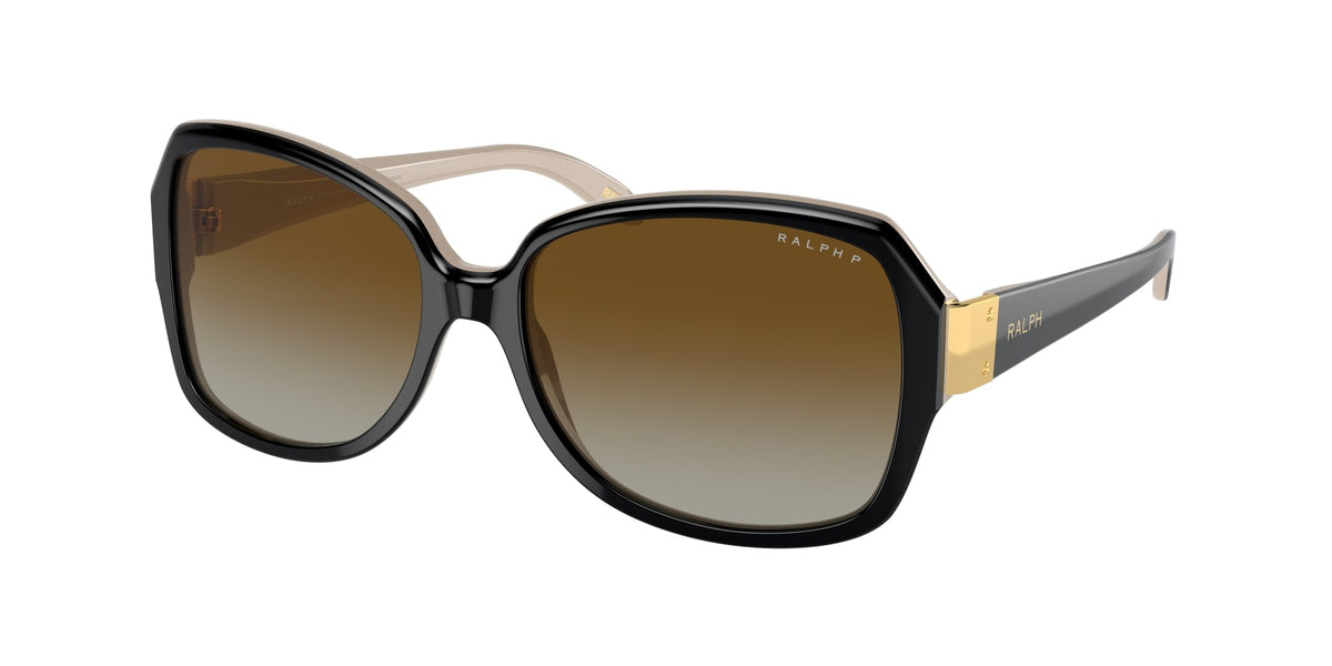 Ralph Lauren RA5138 6123T3 Woman Sunglasses Acetate Black Brown Squared Polarized Shaded