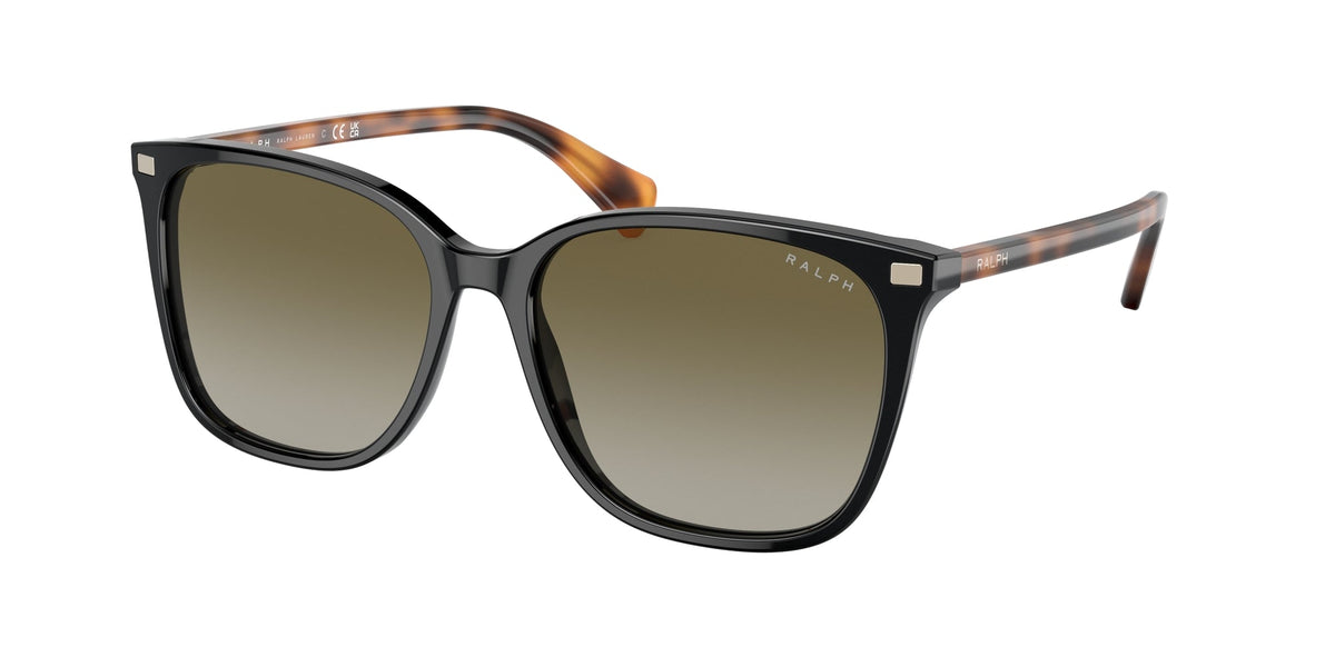 Ralph Lauren RA5293 VVCV 60378E Woman Sunglasses Acetate Black Green Squared Normal Shaded