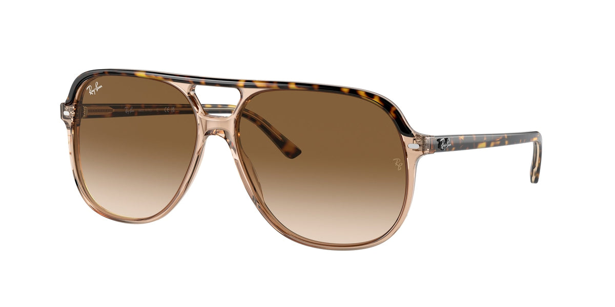 Ray - Ban RB2198 BILL 129251 Unisex Sunglasses Acetate Gold Brown Squared Normal Shaded