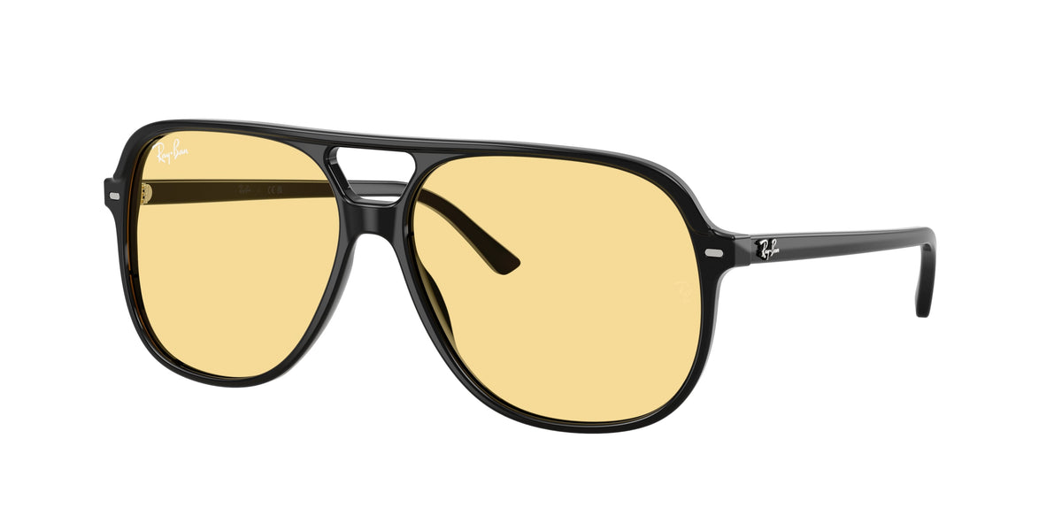 Ray - Ban RB2198 BILL 901/R6 Unisex Sunglasses Acetate Black Yellow Squared Normal