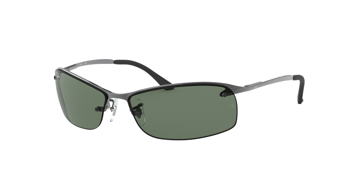 Ray - Ban RB3183 004/71 Man Sunglasses Metal Grey Green Squared Normal