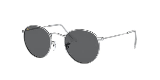 Ray - Ban RB3447 ROUND METAL 9198B1 Man Sunglasses Metal Silver Grey Round Normal