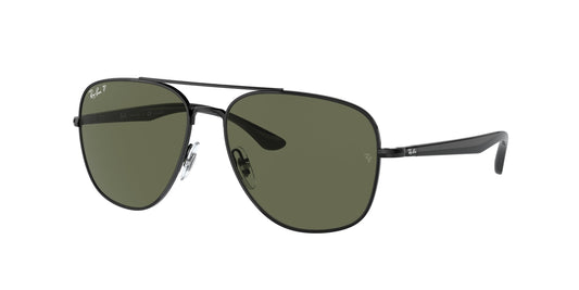Ray - Ban RB3683  002/58 Unisex Sunglasses Metal Black G15 Squared Polarized