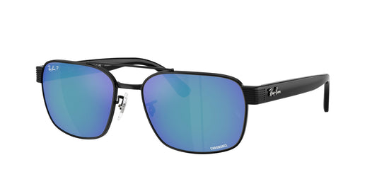 Ray - Ban RB3751CH 002/4L Unisex Sunglasses Metal Black  Squared Polarized