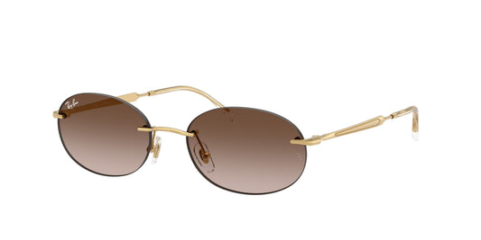 Ray - Ban RB3767 001/13 Unisex Sunglasses Metal Gold Brown Round Normal Shaded
