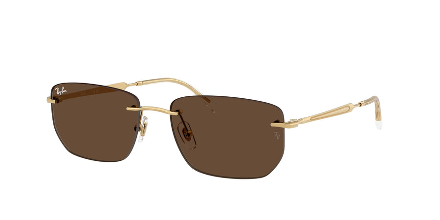 Ray - Ban RB3768 001/73 Unisex Sunglasses Metal Gold Brown Geometric Normal