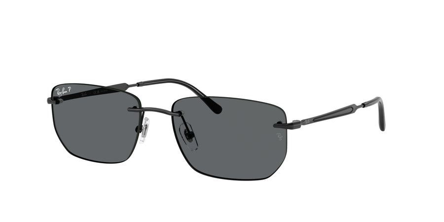 Ray - Ban RB3768 002/81 Unisex Sunglasses Metal Black Grey Geometric Polarized