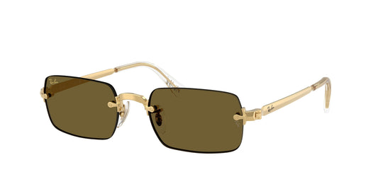 Ray - Ban A$AP Rocky RB3928 001/73 Unisex Sunglasses Metal Gold Brown Round Normal