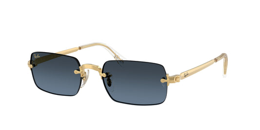 Ray - Ban A$AP Rocky RB3928 001/S2 Unisex Sunglasses Metal Gold Blue Round Normal Nuanced