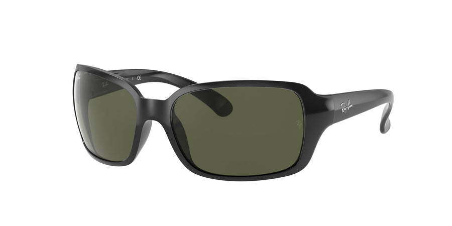 Ray - Ban RB4068 RB4068 601 Woman Sunglasses Injected Black G15 Squared Normal
