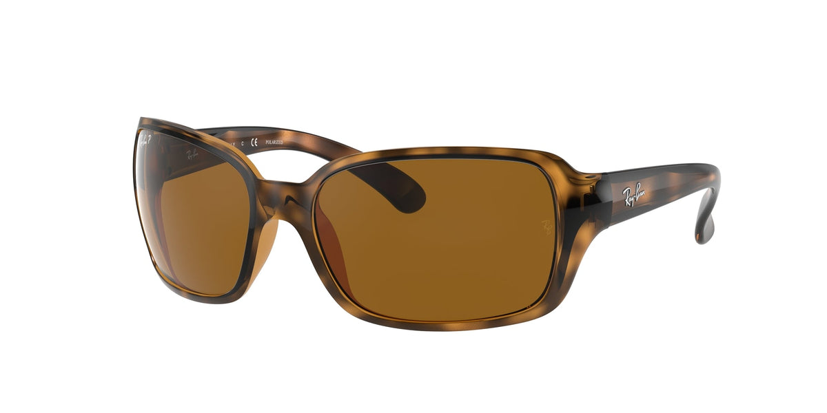 Ray - Ban RB4068 RB4068 642/57 Woman Sunglasses Injected Turtle  Squared Polarized