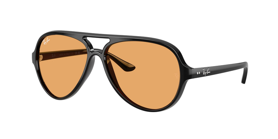 Ray - Ban RB4125 CATS 5000 601/33 Man Sunglasses Injected Black Orange Pilot Normal