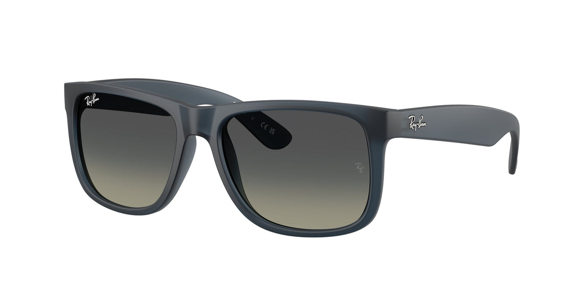 Ray - Ban RB4165 JUSTIN 681311 Man Sunglasses Nylon Blue Grey Squared Normal Shaded