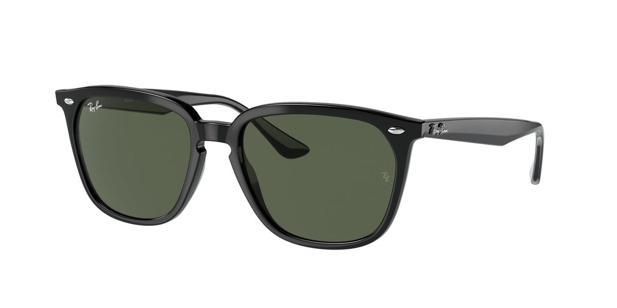 Ray - Ban RB4362 601/71 Unisex Sunglasses Injected Black Green Squared Normal