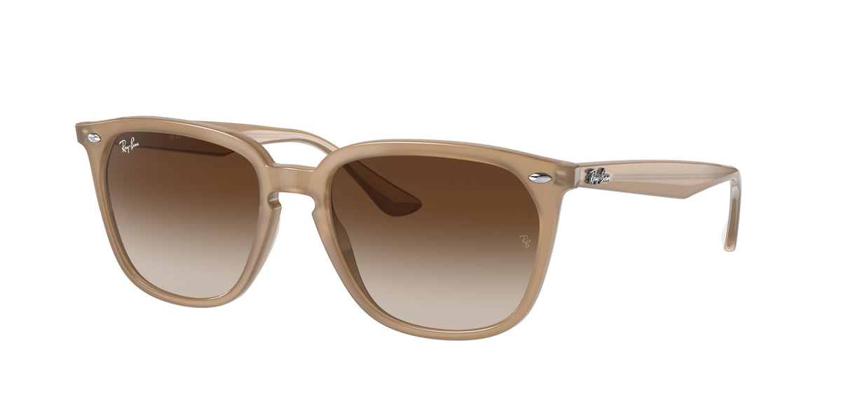 Ray - Ban RB4362 616613 Unisex Sunglasses Injected Brown Brown Squared Normal Shaded