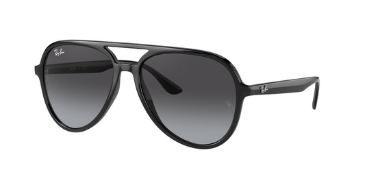 Ray - Ban RB4376 601/8G Unisex Sunglasses Injected Black Grey Pilot Normal Shaded