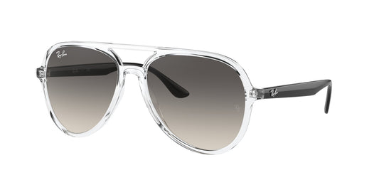 Ray - Ban RB4376 647711 Unisex Sunglasses Injected Transparent Grey Pilot Normal Shaded