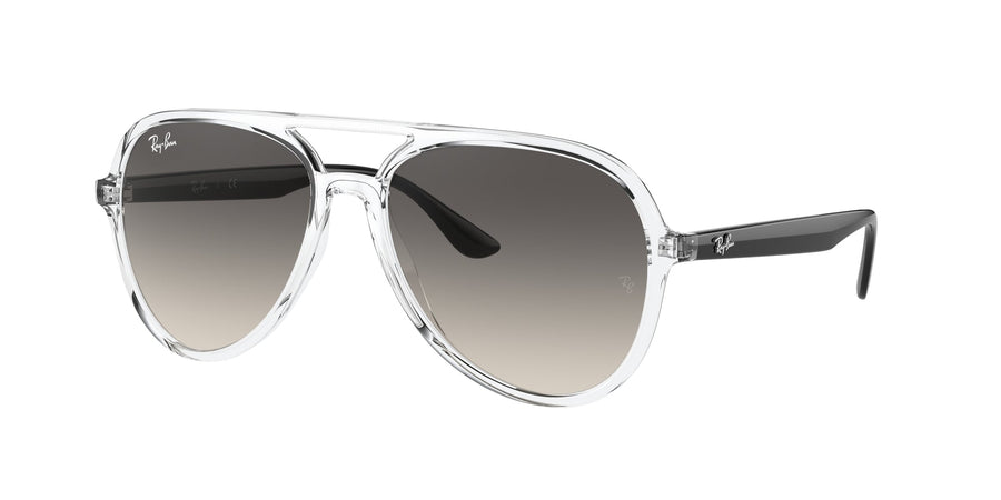 Ray - Ban RB4376 647711 Unisex Sunglasses Injected Transparent Grey Pilot Normal Shaded
