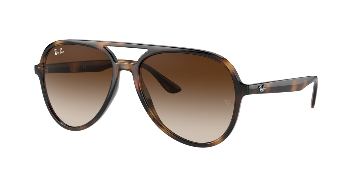 Ray - Ban RB4376 710/13 Unisex Sunglasses Injected Turtle Brown Pilot Normal Shaded