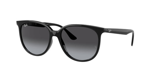 Ray - Ban RB4378 601/8G Woman Sunglasses Injected Black Grey Squared Normal Shaded