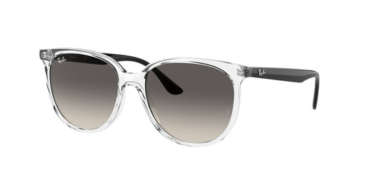 Ray - Ban RB4378 647711 Woman Sunglasses Injected Transparent Grey Squared Normal Shaded