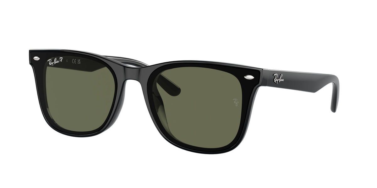 Ray - Ban RB4420 601/9A Unisex Sunglasses Injected Black Green Squared Polarized Anti-glare