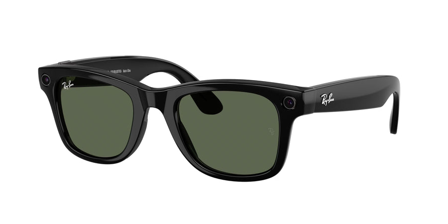 Ray - Ban Meta RW4012 Wayfarer 601/71 - GEN 2 Unisex Sunglasses Injected Black Green G15 Squared Normal