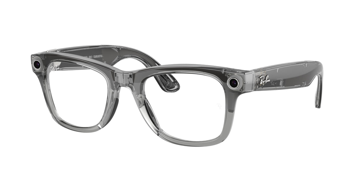 Ray - Ban RW4012 Ray-Ban Meta (Gen 2) Wayfarer 6840MF Unisex Smart glasses Injected Grey Transparent Squared Photochromic
