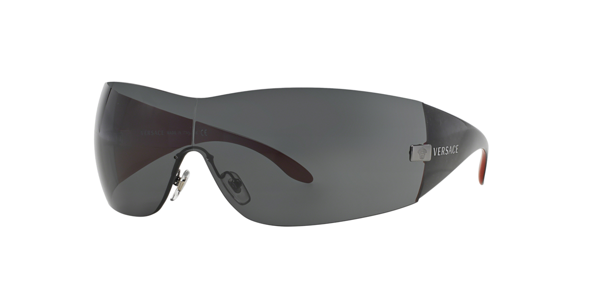 Versace VE2054 100187 Woman Sunglasses Injected Grey Grey Squared Normal