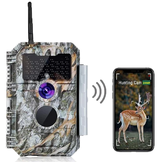 Wildkamera Wlan Fotofalle Jagdkamera Wildtierkamera 64MP 1296P 0,1s Schnelle Trigger Geschwindigkeit Nachtsicht Bewegungsmelder 110°PIR IP66 Wasserdic