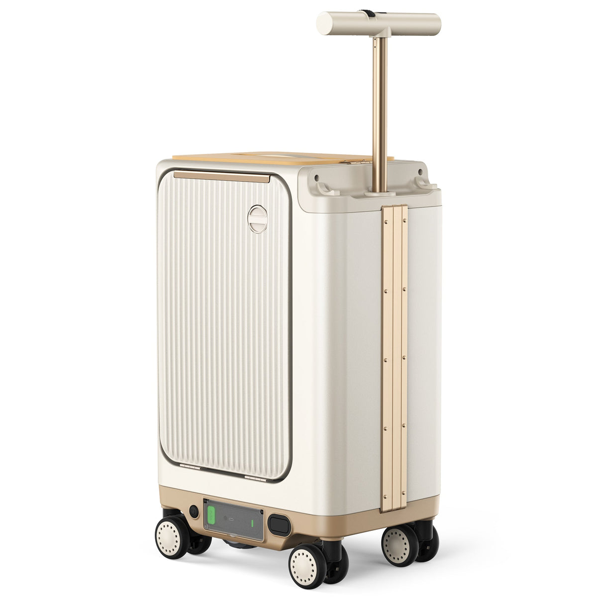 isinwheel® 20-Inch Cabin-Size Electric Suitcase Smart Luggage Airline Approved - White