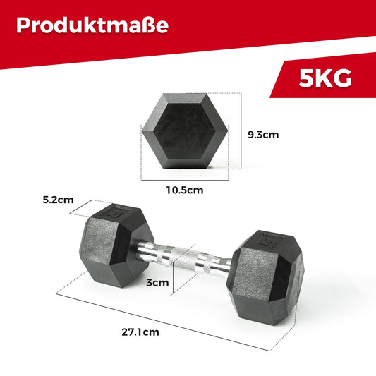 RitFit PVC Hex-Hanteln , Ergonomisch - 5KG