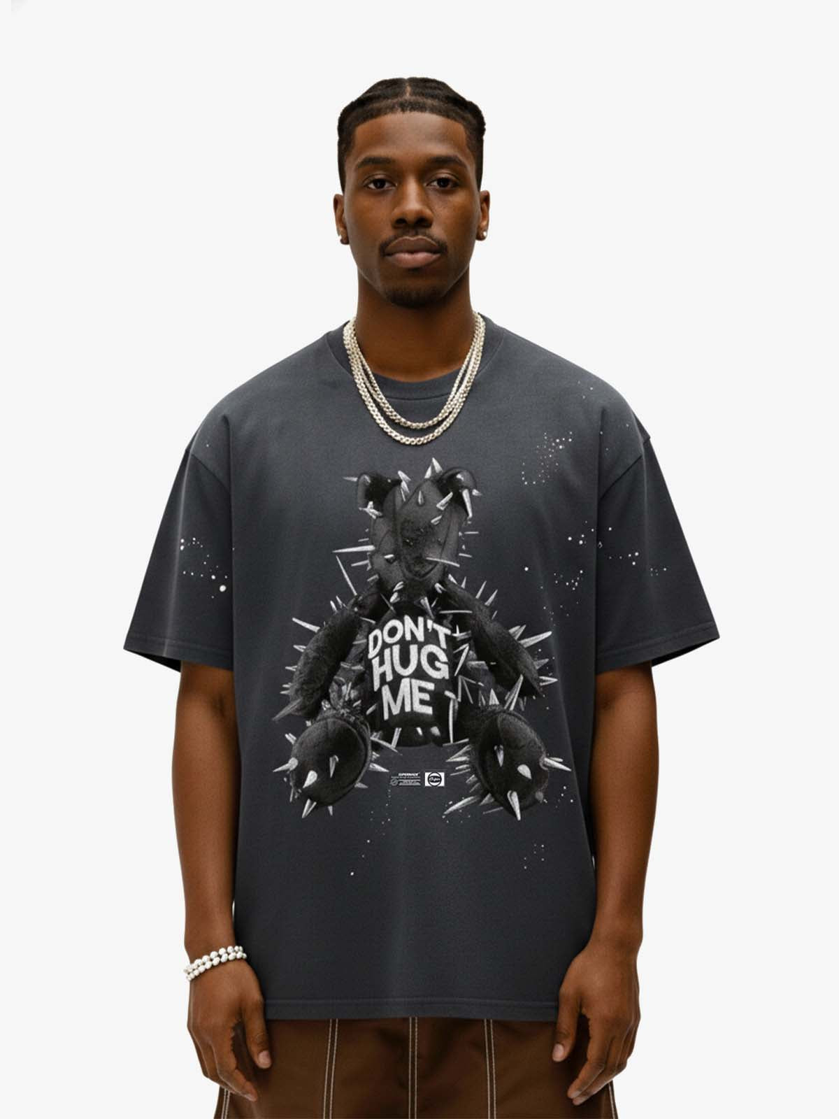Spiked Bear Graphic T-Shirt - Black / M