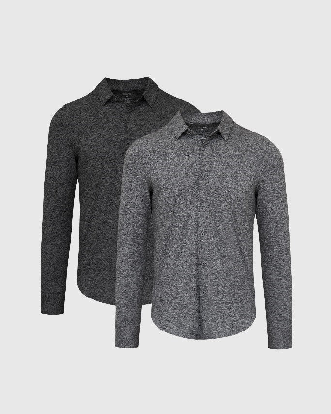 True Classic Heather Long Sleeve Do-It-All Comfort Shirt 2-Pack | Small
