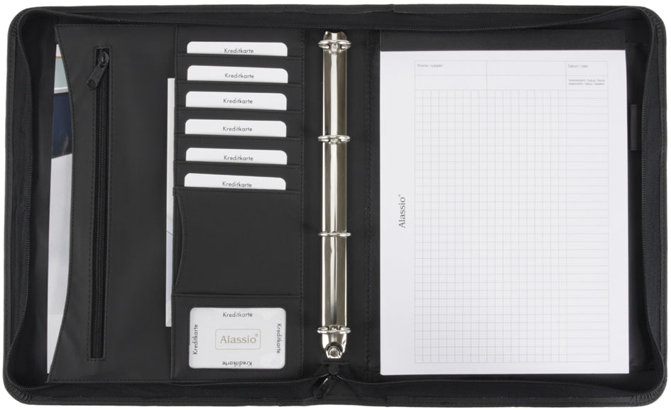 Alassio Ringbuchmappe , Office Set, , schwarz, inkl. Büroset