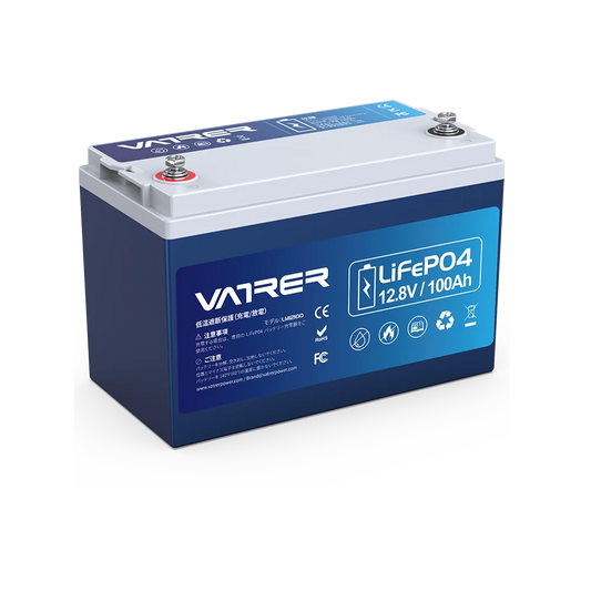 Vatrer 12V 100Ah LiFePO4 リチウム バッテリー 低温カットオフ & Bluetooth JP - 1 PACK