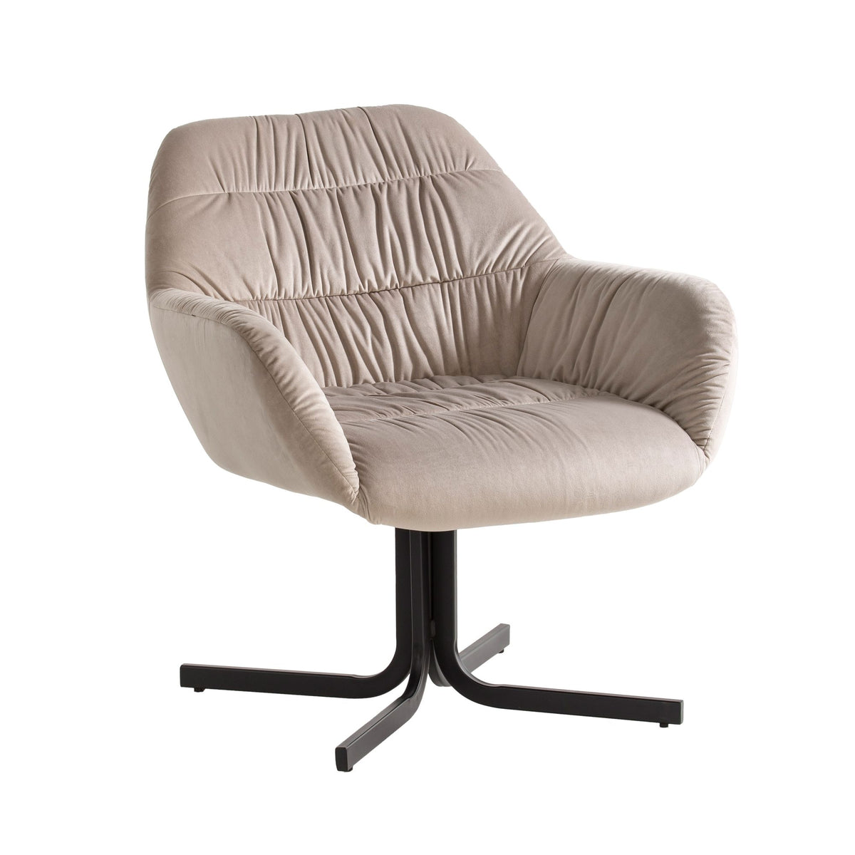 FineBuy Loungesessel Samt Design Clubsessel mit Metallbeine, Schalenstuhl gepolstert mit Rückenlehne, Cocktailsessel Lounge Armlehnen, Sessel mit Stof