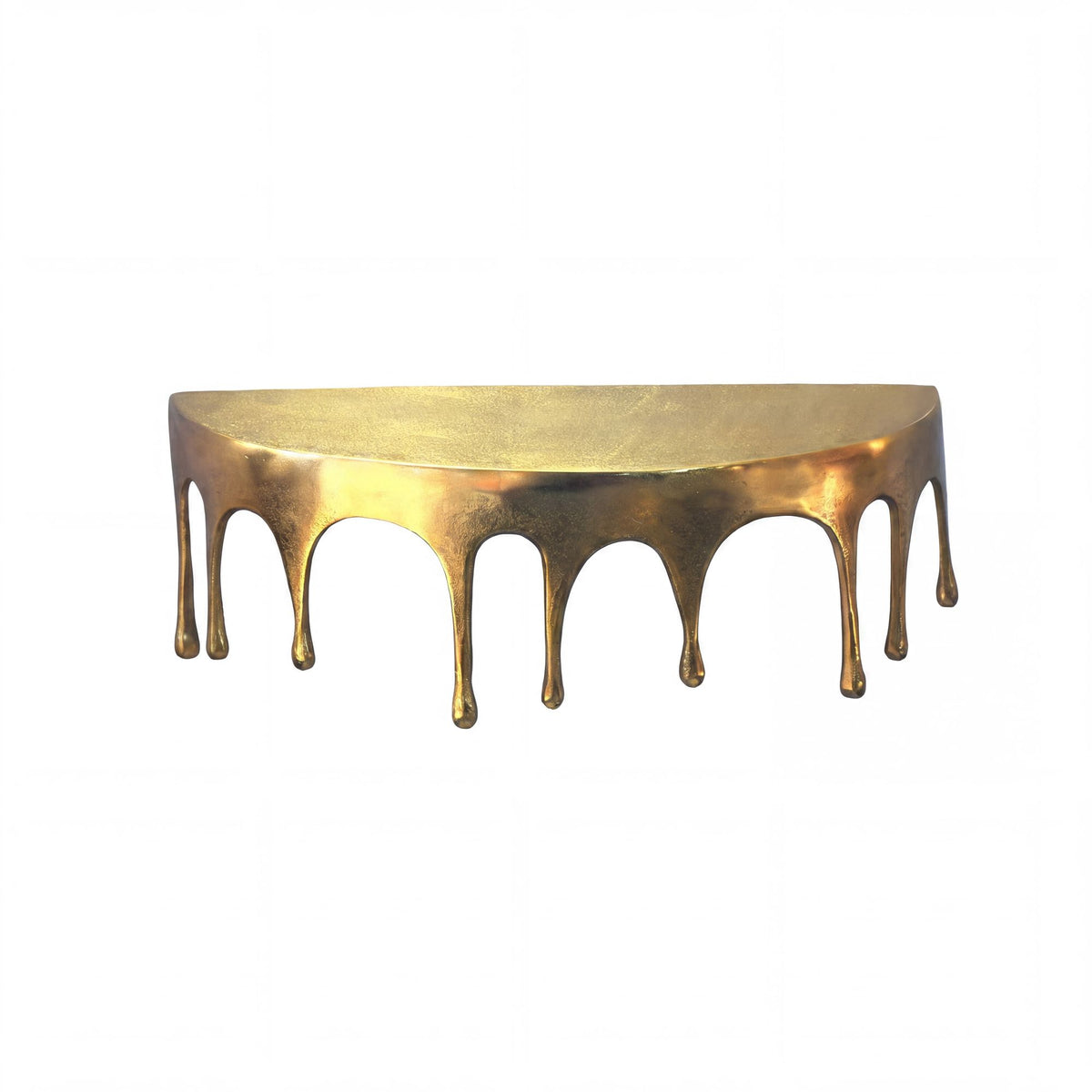 FineBuy Wandregal Aluminium Gold Tropfen Optik - Ausgefallenes Hängeregal Metall - Design Drops Schweberegal Alu - Modernes Wandboard Dekoregal Handma