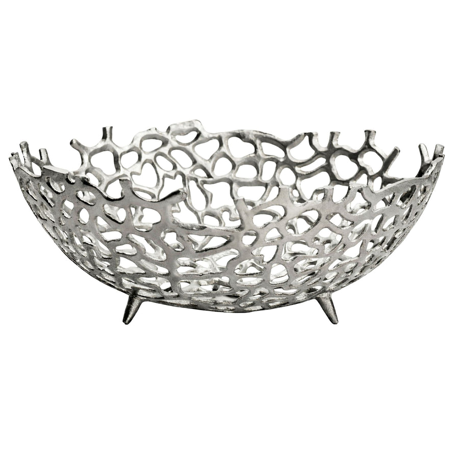 FineBuy Obstschale Rund Schale Metall 46cm Tischdeko - Moderner Obstkorb mit Fuß aus Aluminium - Elegante Dekoschale - Alu Früchtekorb Handmade