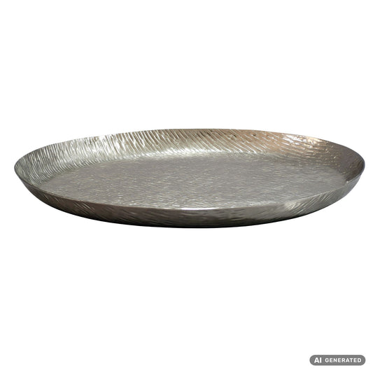 FineBuy Obstteller Rund Schale Metall 50cm Tischdeko - Moderner Obstkorb - Obstschale aus Aluminium - Elegante Dekoschale - Alu Früchteschale Handmade