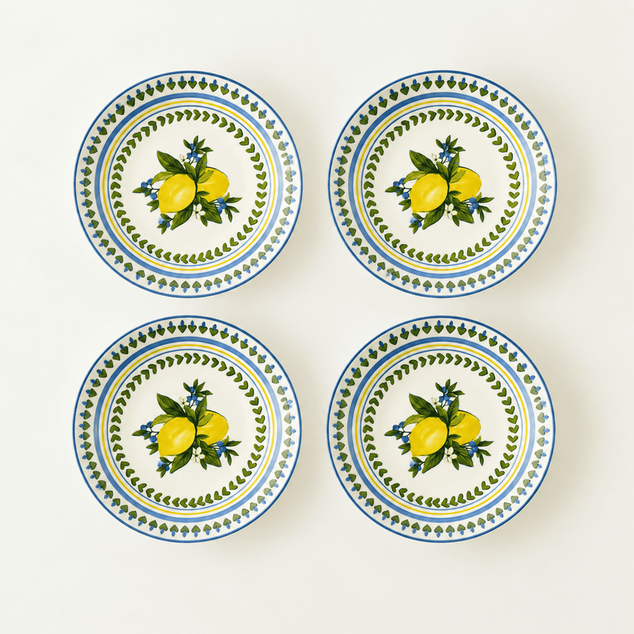 Lemoncello Porcelain Yellow Dinner Plates (Set of 4)