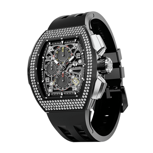 Atomic-Interchangeable Calendar Watch Zirconia Diamond Black