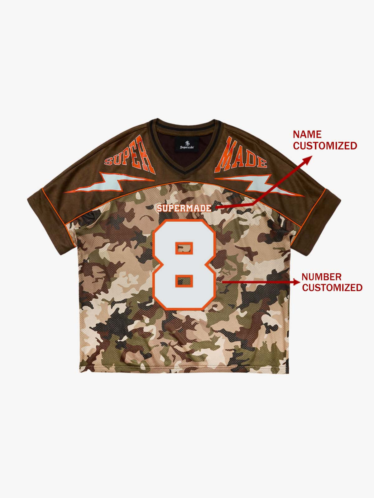 Original Camouflage Football Jersey T-Shirt - 2401 - Brown Camouflage / M