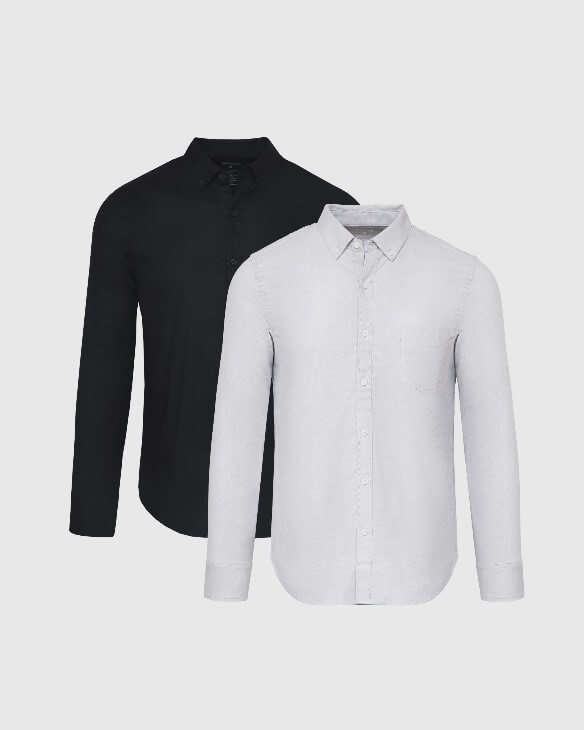 True Classic Monochrome Long Sleeve Do-It-All Comfort Shirt 2-Pack | Small