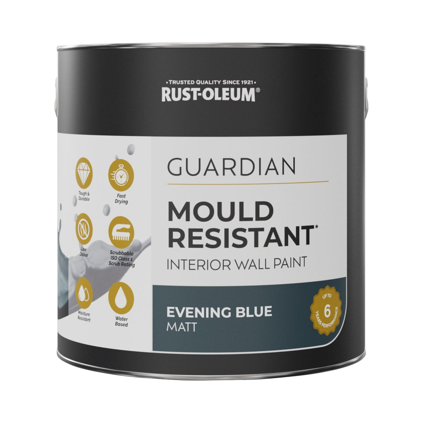 Guardian Mould Resistant Blue Interior Wall Paint - Evening Blue 2.5L